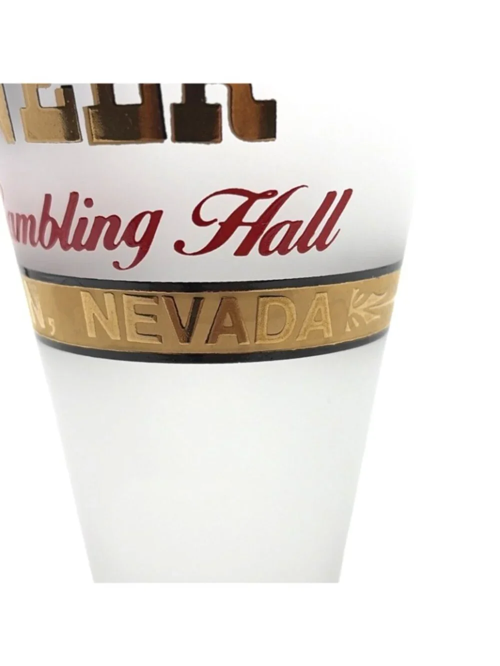 Vintage Pioneer Hotel Laughlin NV 22K Gold Frosted Footed Goblet Glass 8 Oz